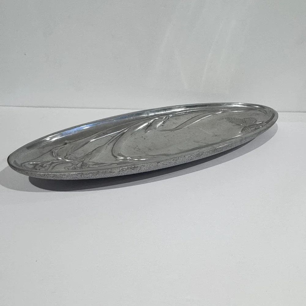Lenox Butterfly‎ Meadow Aluminum Bread Tray Display Piece Raised Design 17.5